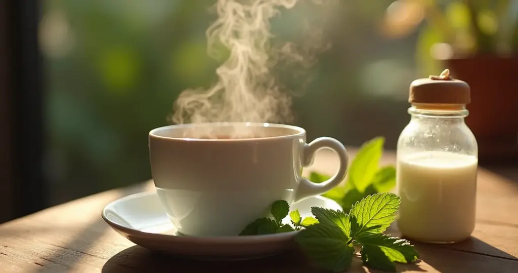 Chá de hortelã bebe de 1 mês: o risco que ninguém te contou Chá de hortelã bebe de 1 mês: o risco que ninguém te contou