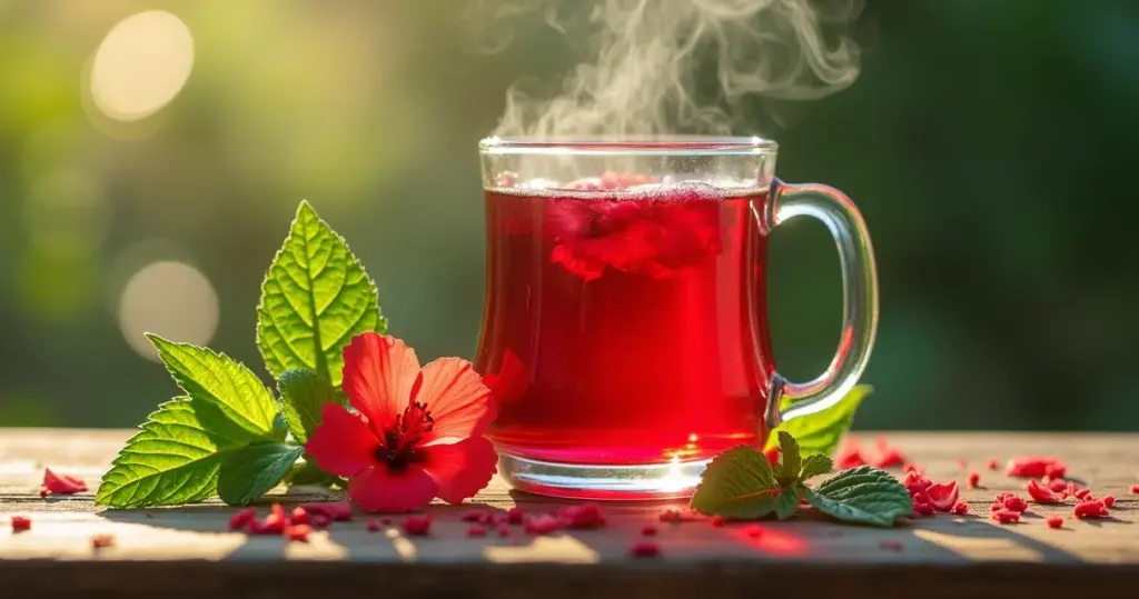 Chá de Hortelã com Hibisco: 5 Minutos para um Ritual Refrescante
