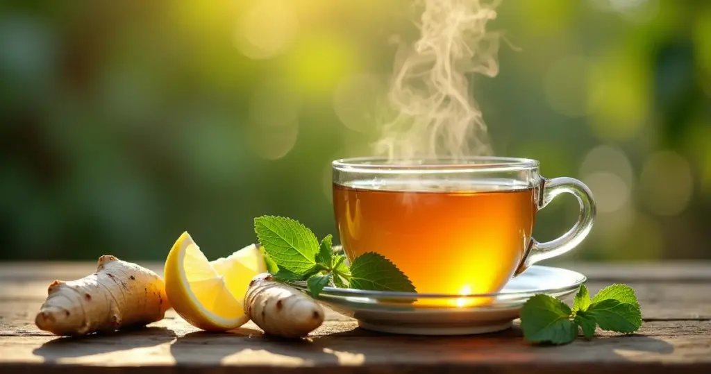 Chá de Hortelã, Gengibre e Limão: Imunidade Forte em 10 Min Chá de Hortelã, Gengibre e Limão: Imunidade Forte em 10 Min