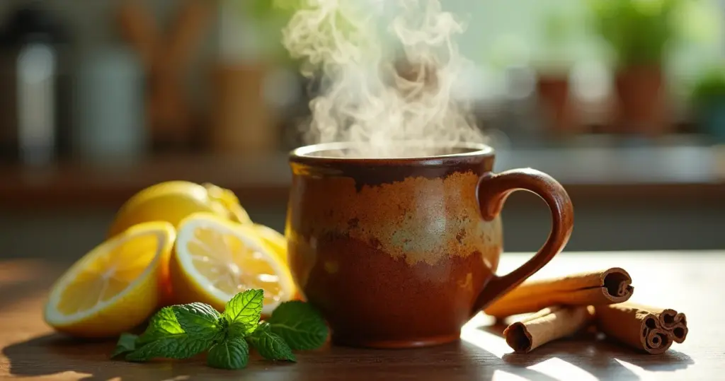 Chá de Hortelã, Limão e Canela: Alívio Digestivo em 5 Minutos Chá de Hortelã, Limão e Canela: Alívio Digestivo em 5 Minutos