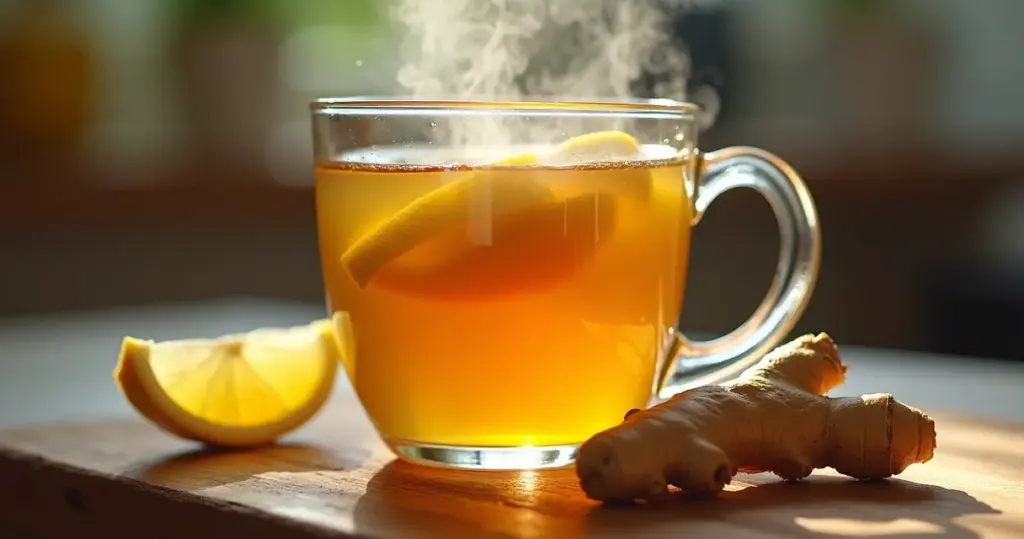 Chá para dor de garganta e tosse que alivia em 5 minutos com gengibre e limão