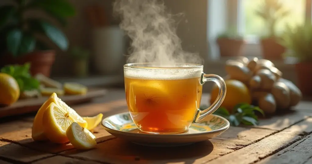 Chá para gripe e febre: alívio em 15 min com gengibre e limão Chá para gripe e febre: alívio em 15 min com gengibre e limão