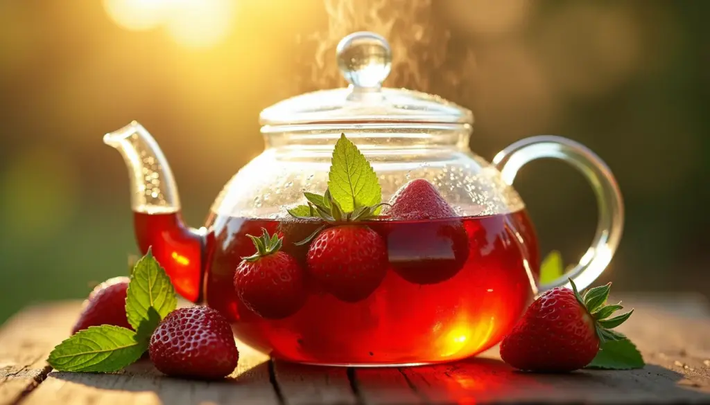 Como Fazer Cha de Morango Perfeito em 5 Minutos (3 Variações) Como Fazer Cha de Morango Perfeito em 5 Minutos (3 Variações)